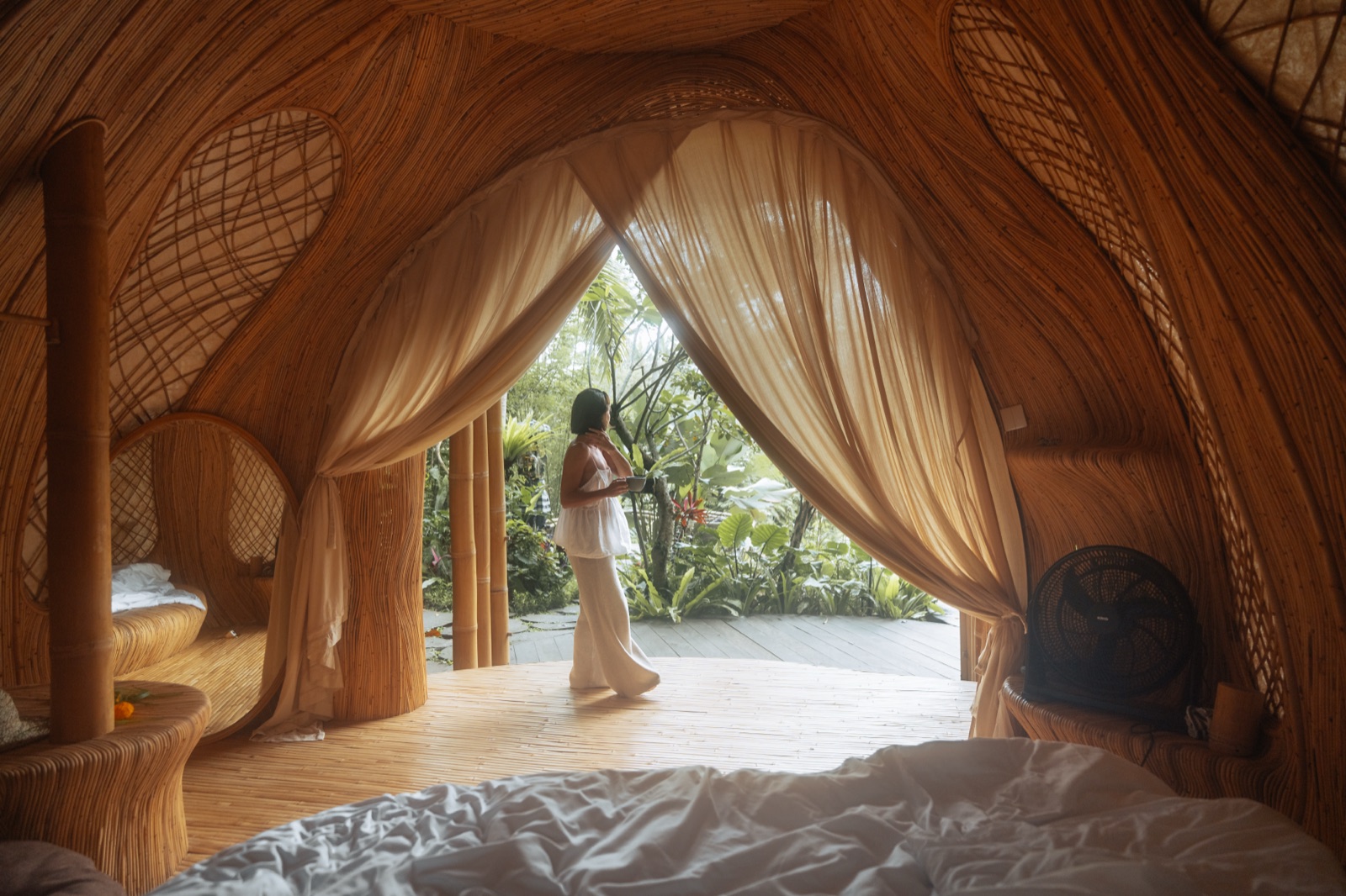 Architect-designed eco bamboo house at hideout bali, East Bali